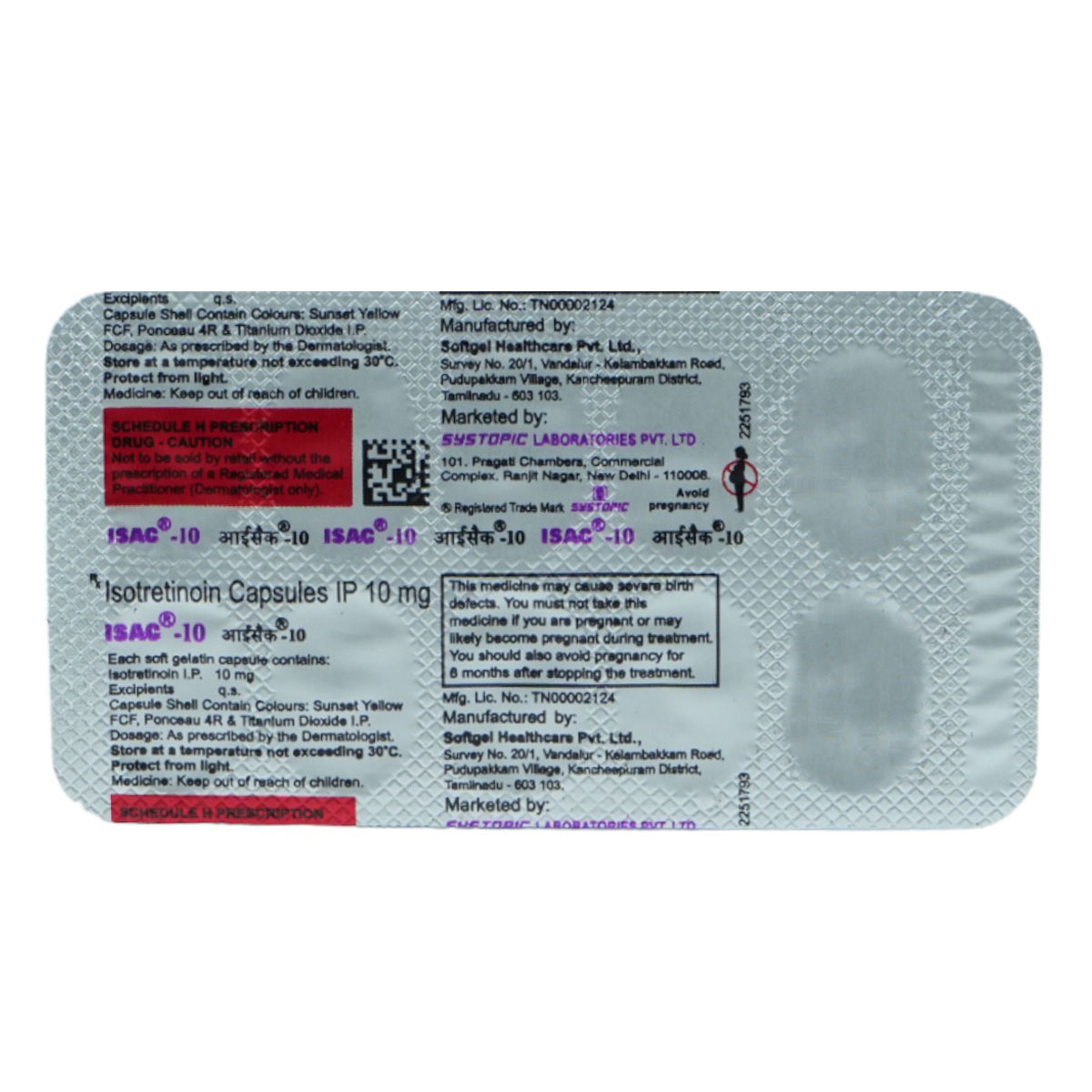 Buy Isac-10 mg Capsule 10's Online