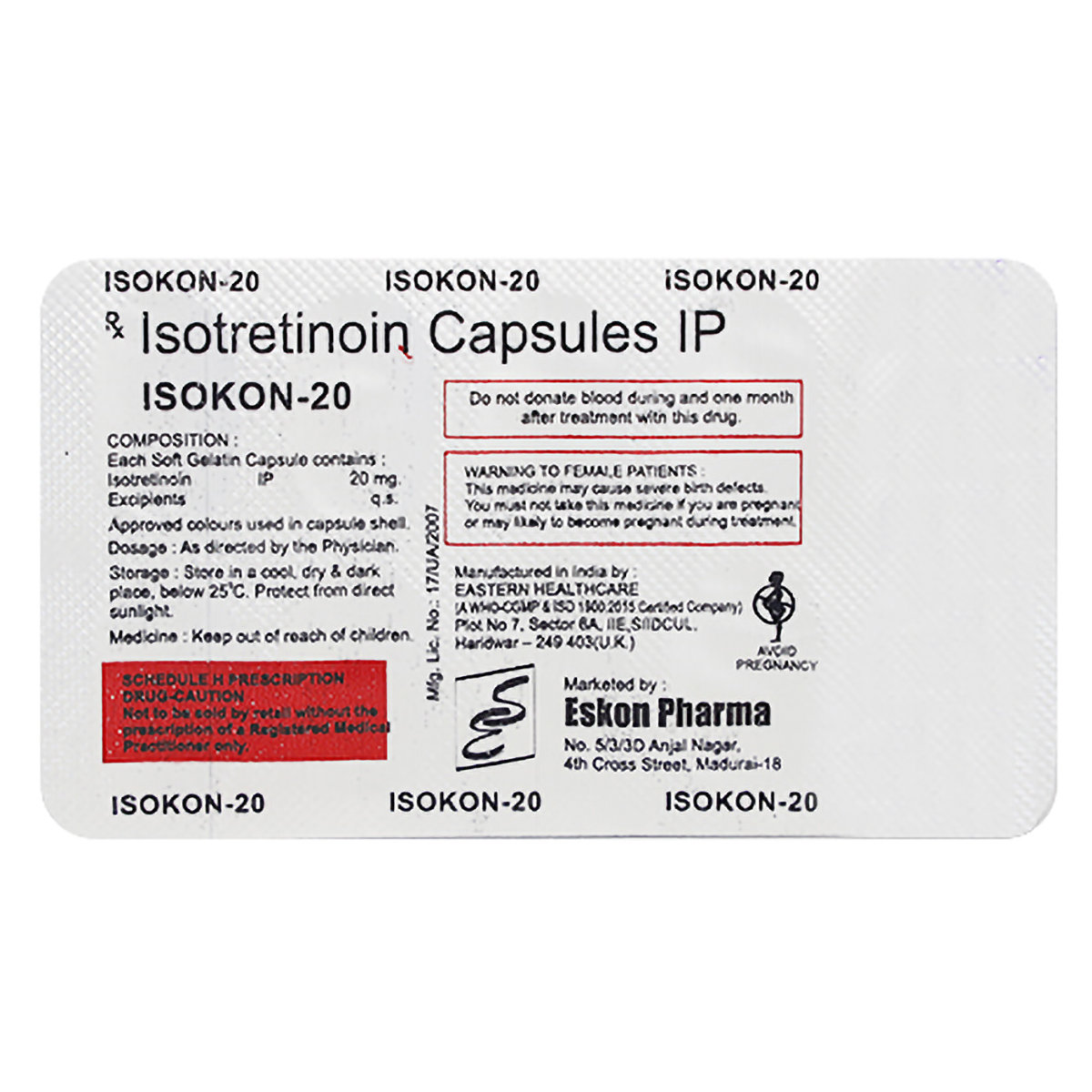 Isokon-20 Capsule 10's, Pack of 10 CAPSULES Isokon-20 Capsule 10's, Pack of 10 CAPSULES
