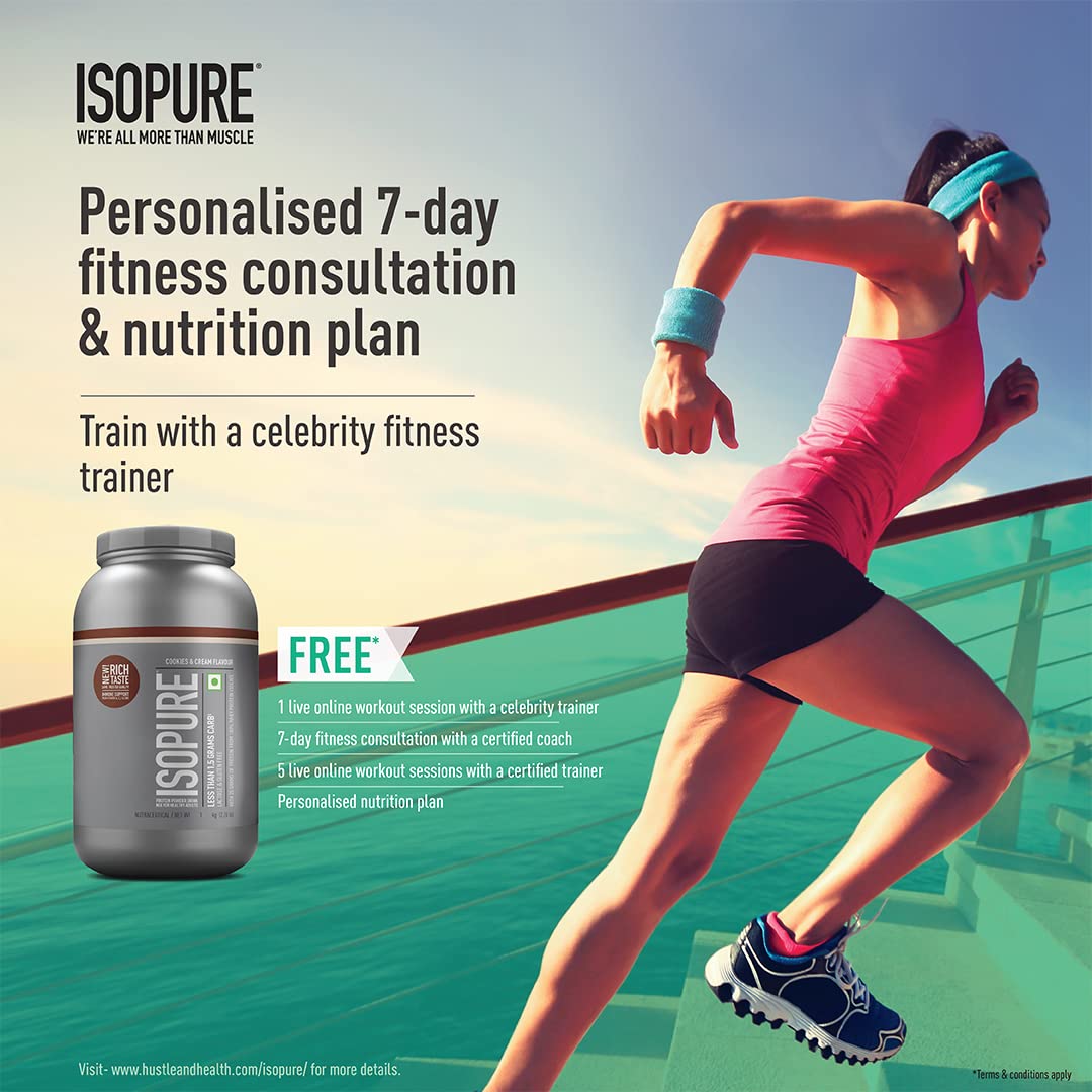 Isopure Less Than 1.5 gm Carbs 100% Whey Protein Isolate Creamy Vanilla Flavour Powder, 2.20 lb, Pack of 1 Isopure Less Than 1.5 gm Carbs 100% Whey Protein Isolate Creamy Vanilla Flavour Powder, 2.20 lb, Pack of 1
