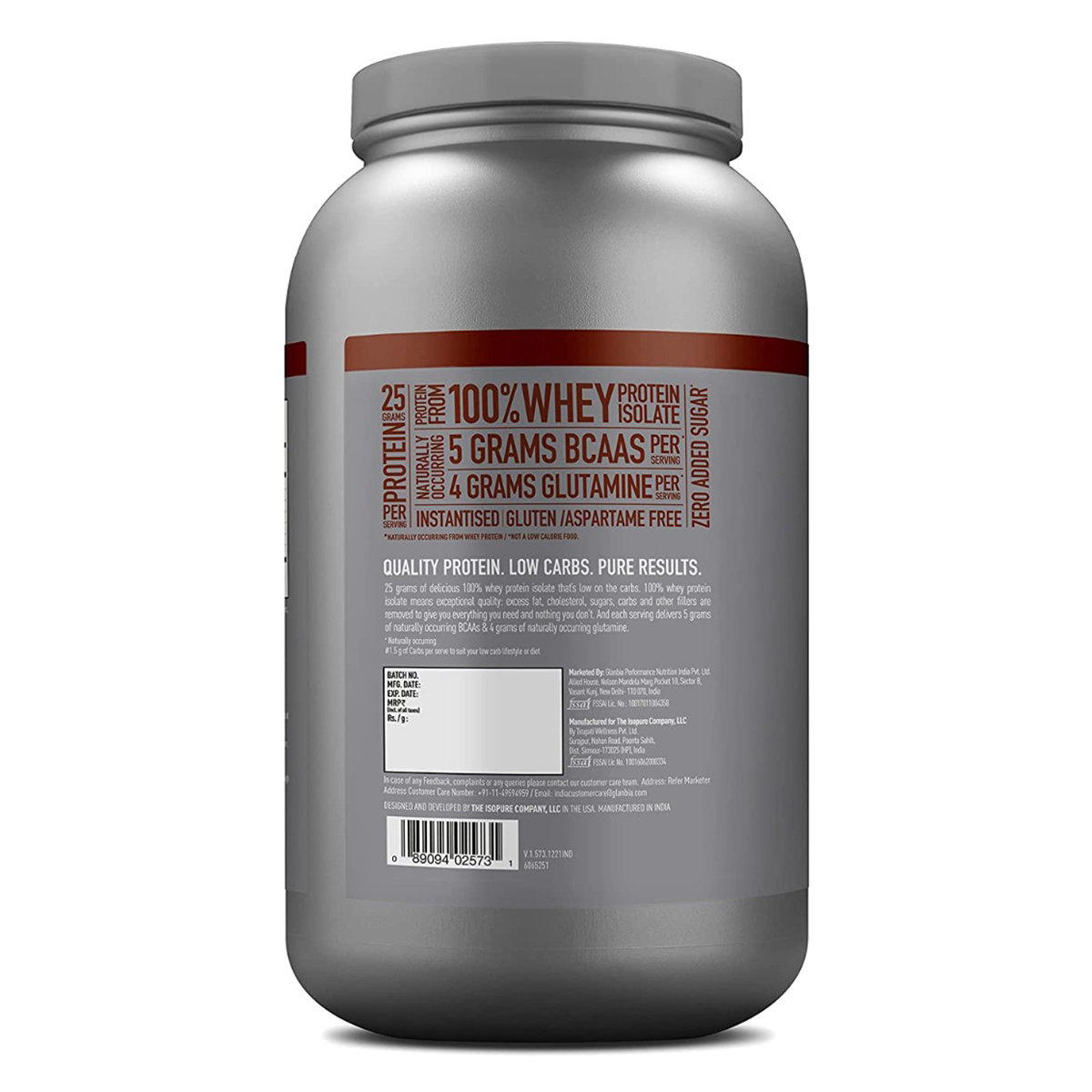 Isopure Low Carb 100% Whey Protein Isolate Dutch Chocolate Flavour Powder, 2.20 lb, Pack of 1 Isopure Low Carb 100% Whey Protein Isolate Dutch Chocolate Flavour Powder, 2.20 lb, Pack of 1