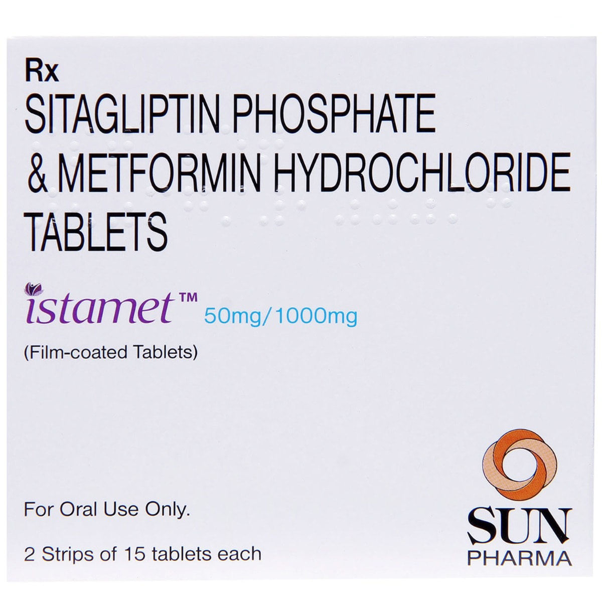 Buy Istamet 50 mg/1000 mg Tablet 15's Online