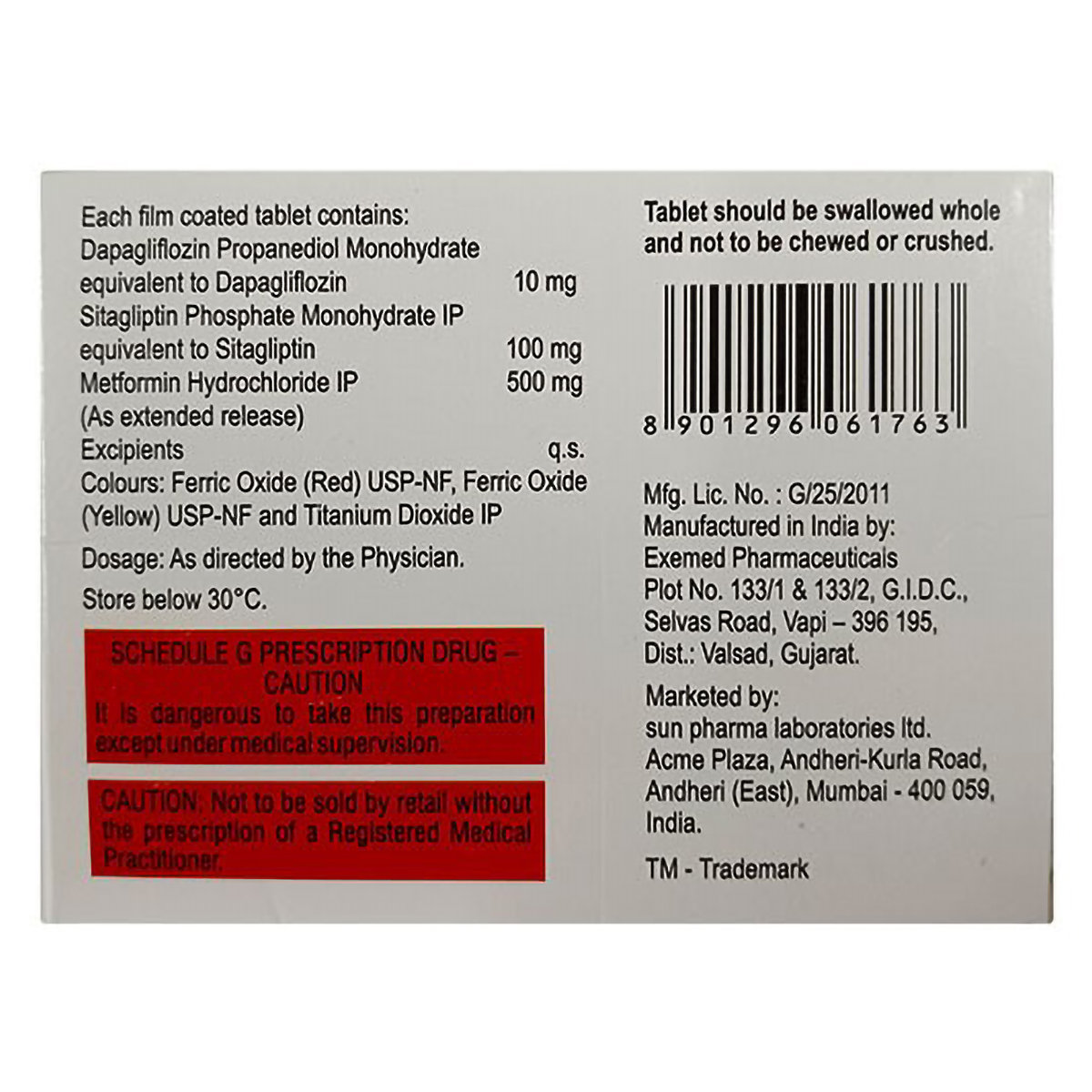 Istamet D-XR 500 Tablet 7's, Pack of 7 TABLETS Istamet D-XR 500 Tablet 7's, Pack of 7 TABLETS