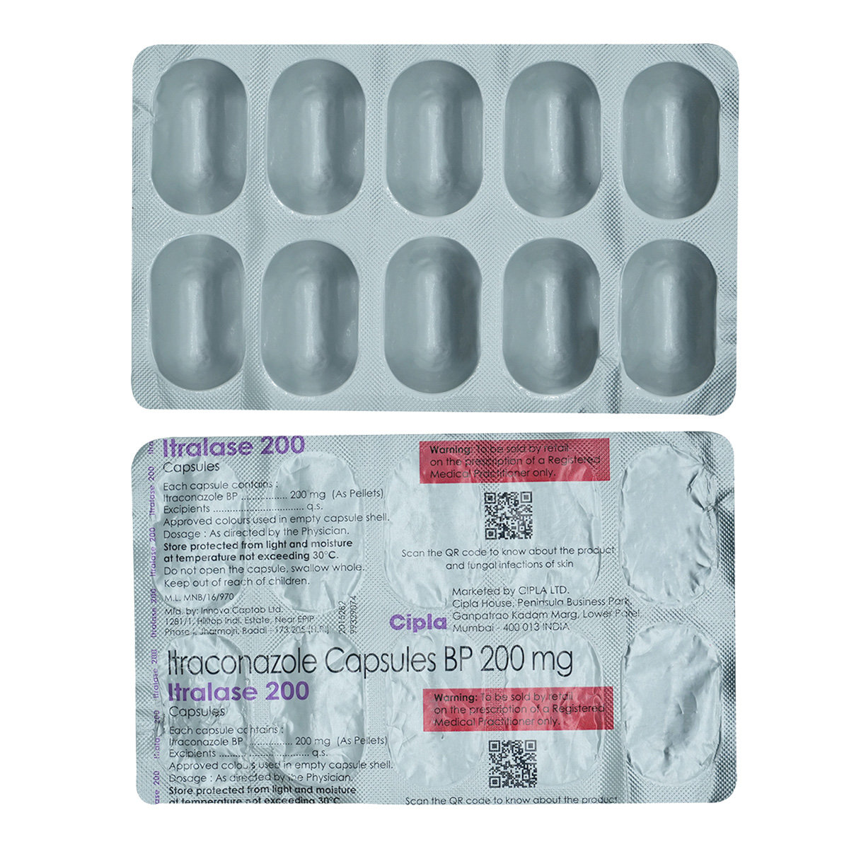 Itralase 200 Capsules 10's, Pack of 10 CapsuleS Itralase 200 Capsules 10's, Pack of 10 CapsuleS