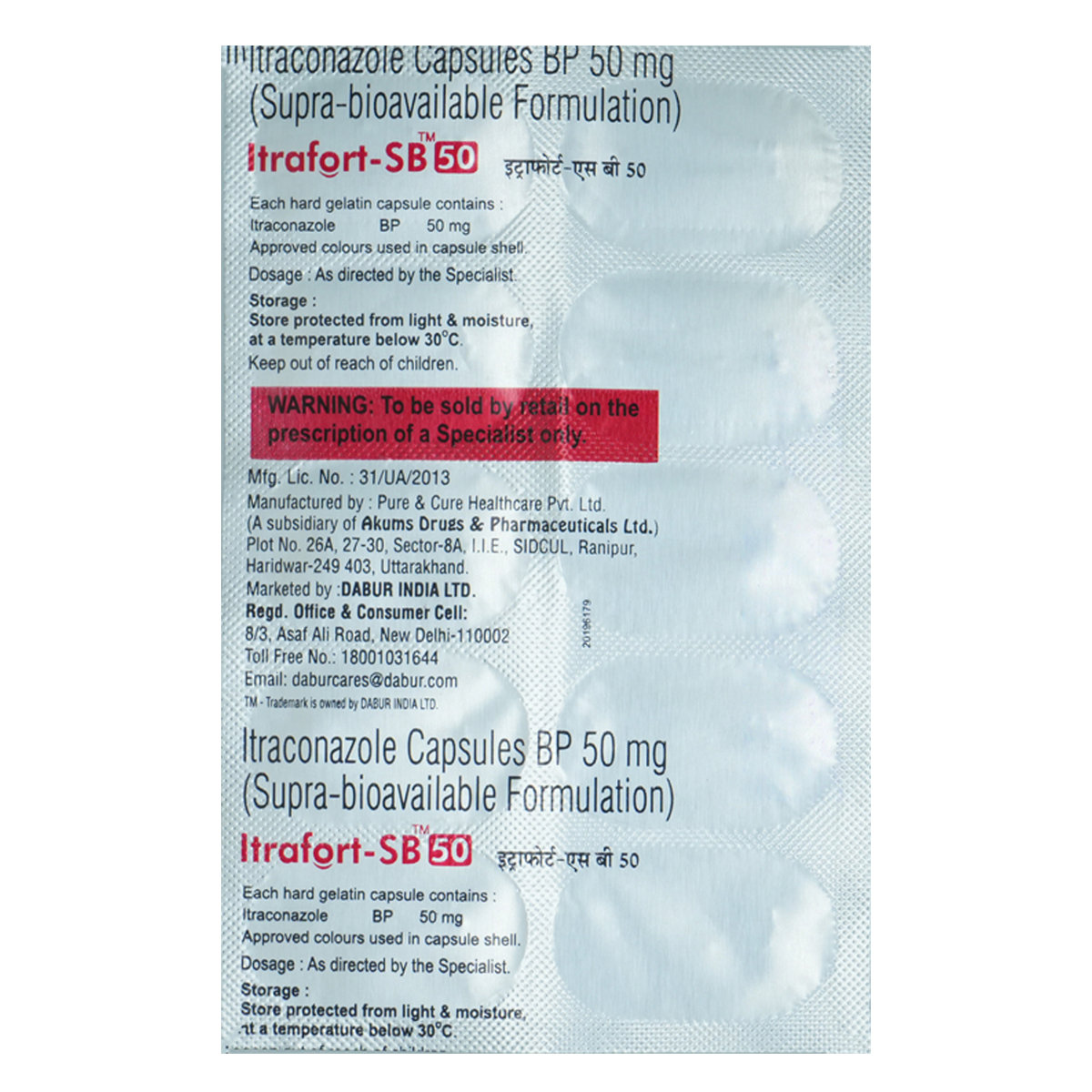 Itrafort-SB 50 Capsule 10's, Pack of 10 CapsuleS Itrafort-SB 50 Capsule 10's, Pack of 10 CapsuleS
