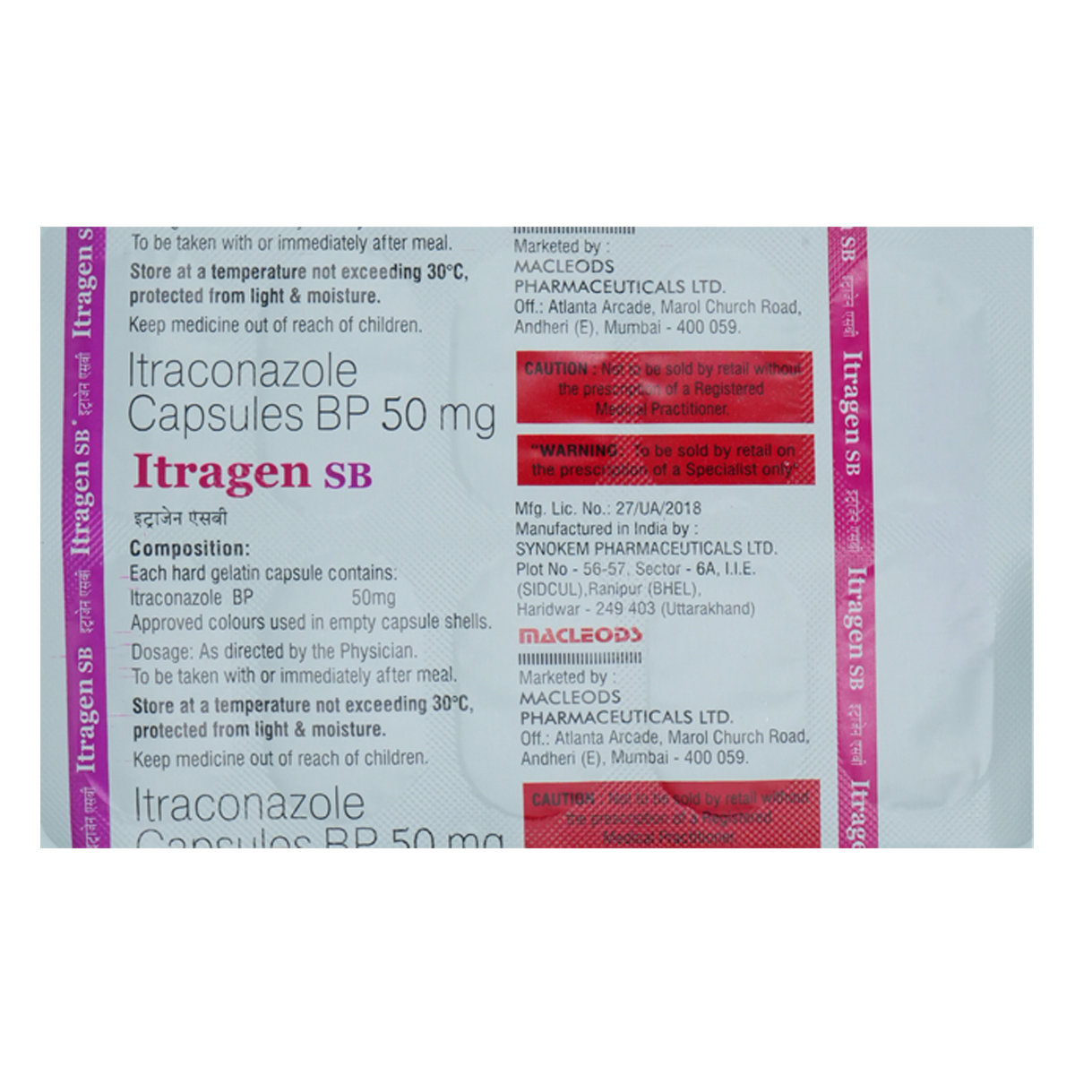 Itragen SB Capsule 10's, Pack of 10 CapsuleS Itragen SB Capsule 10's, Pack of 10 CapsuleS