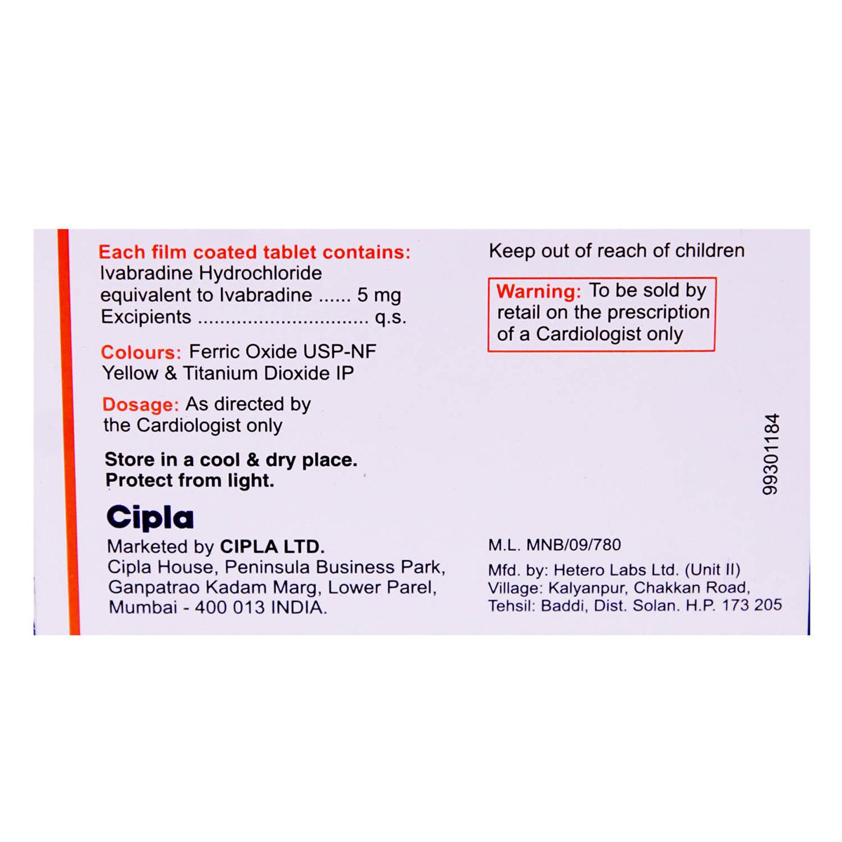 Ivabeat 5 Tablet 10's, Pack of 10 TabletS Ivabeat 5 Tablet 10's, Pack of 10 TabletS