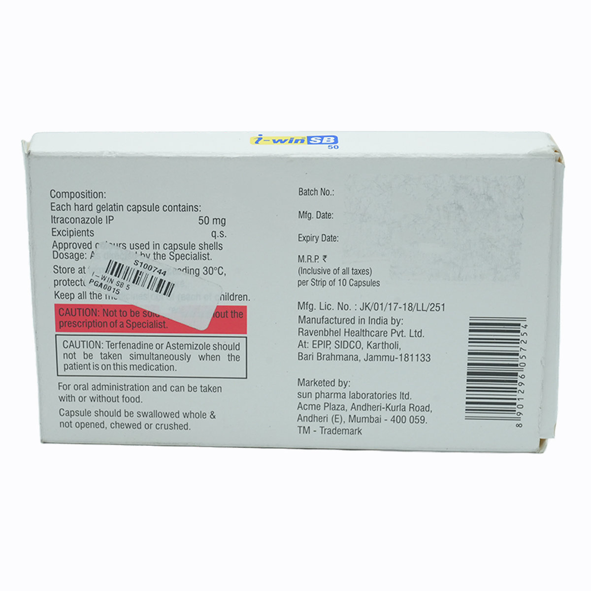 I-Win SB 50 Capsule 10's, Pack of 10 CAPSULES I-Win SB 50 Capsule 10's, Pack of 10 CAPSULES