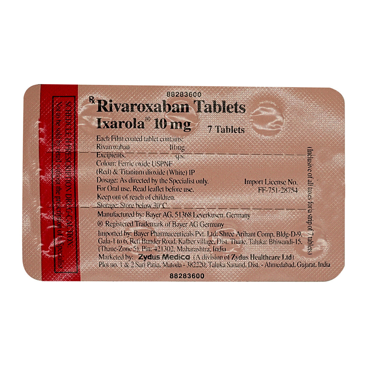 Ixarola 10mg Tablet 7's, Pack of 7 TABLETS Ixarola 10mg Tablet 7's, Pack of 7 TABLETS