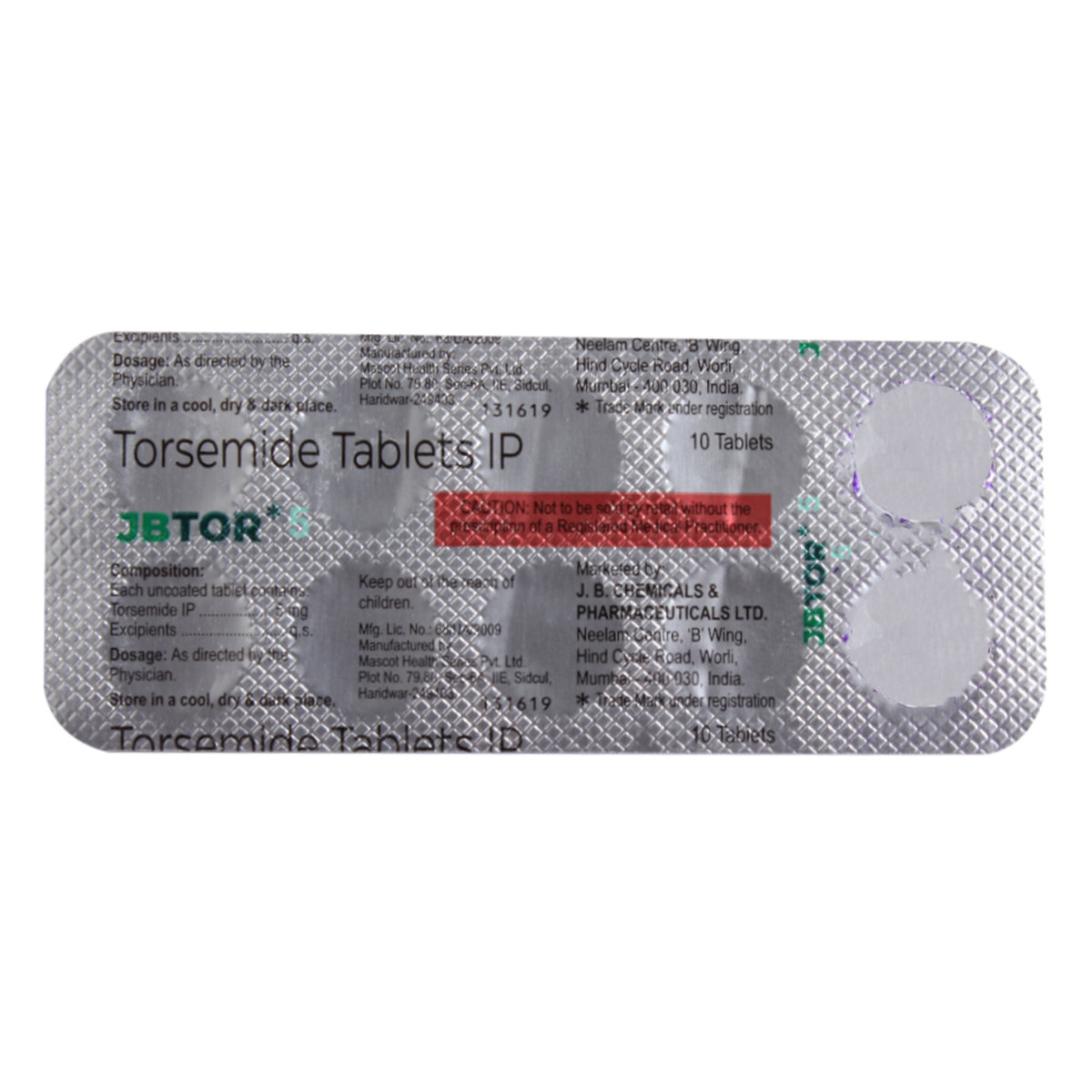 Jbtor 5 Tablet 10's, Pack of 10 TABLETS Jbtor 5 Tablet 10's, Pack of 10 TABLETS