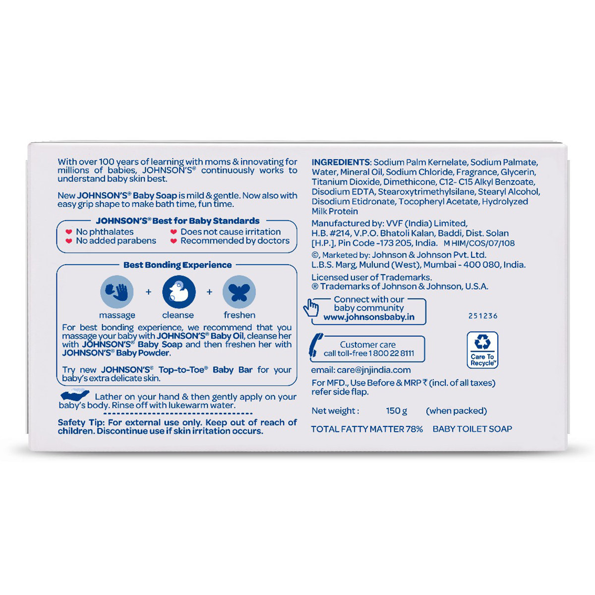 Johnson's Baby Soap, 150 gm, Pack of 1 Johnson's Baby Soap, 150 gm, Pack of 1