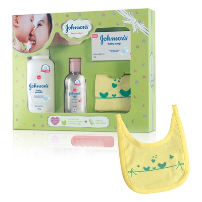 Johnson's Baby Care Collection Gift Box, 5 Gift Items, Pack of 1