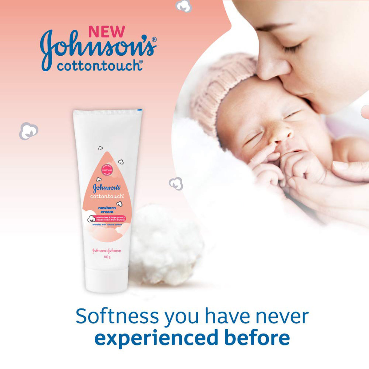 Johnson's Cottontouch New Born Cream, 100 gm, Pack of 1 Johnson's Cottontouch New Born Cream, 100 gm, Pack of 1