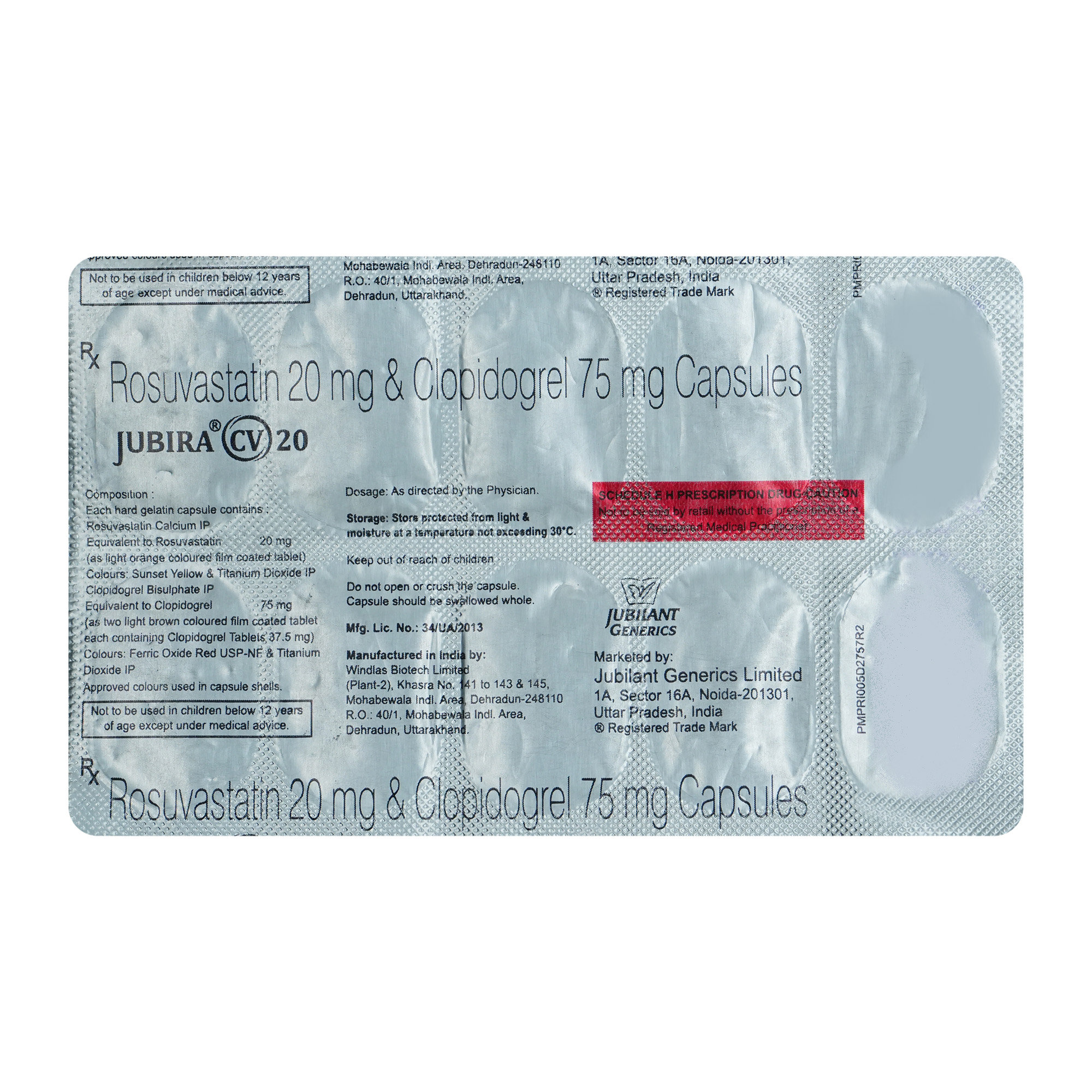 Jubira Cv 20/75mg Capsule 10's, Pack of 10 CapsuleS Jubira Cv 20/75mg Capsule 10's, Pack of 10 CapsuleS