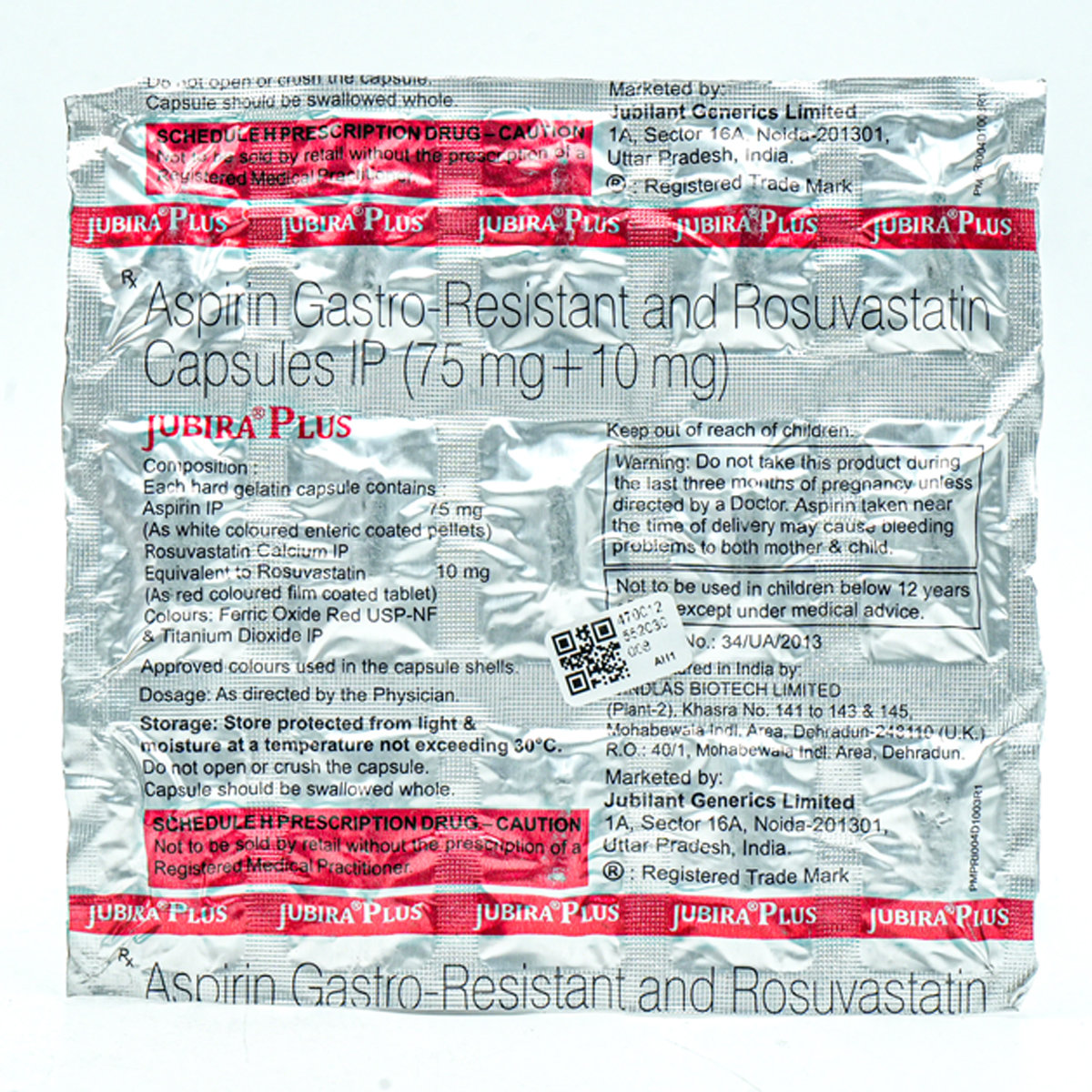 Jubira Plus 75 mg/10 mg Capsule 15's, Pack of 15 CAPSULES Jubira Plus 75 mg/10 mg Capsule 15's, Pack of 15 CAPSULES