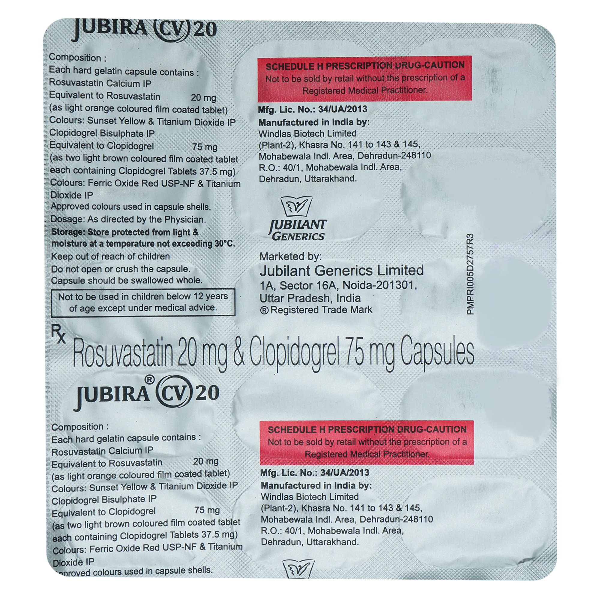 Jubira CV 20 Capsule 15's, Pack of 15 CapsuleS Jubira CV 20 Capsule 15's, Pack of 15 CapsuleS