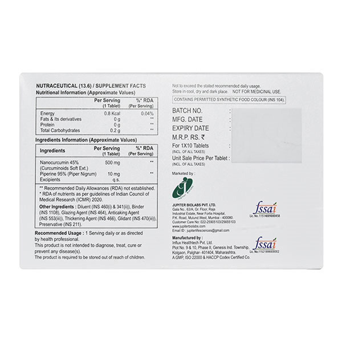 Jupishine-CP Tablet 10's, Pack of 10 TABLETS Jupishine-CP Tablet 10's, Pack of 10 TABLETS