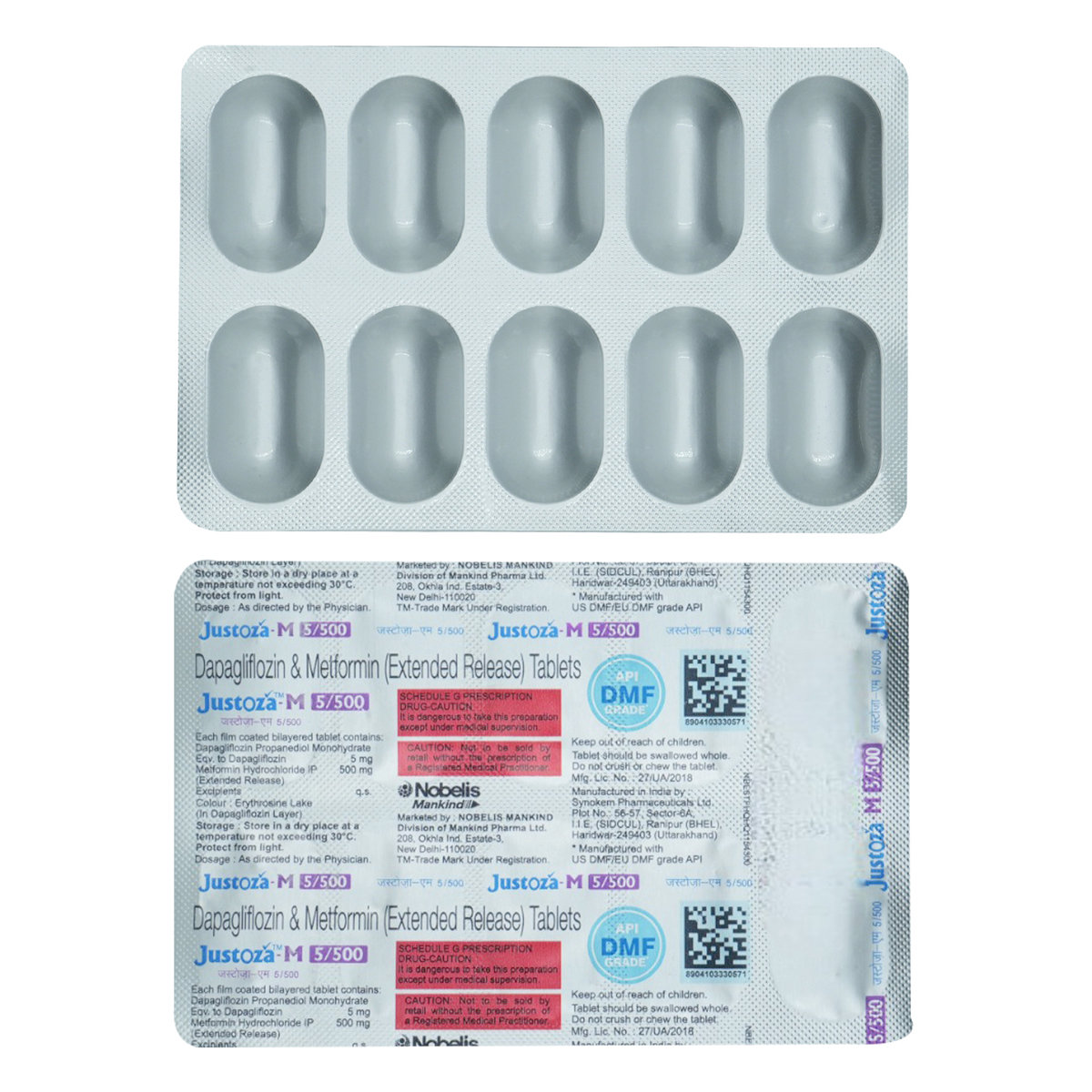Justoza-M 5/500 Tablet 10's, Pack of 10 TABLETS Justoza-M 5/500 Tablet 10's, Pack of 10 TABLETS
