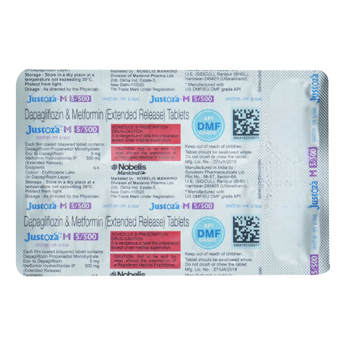Justoza-M 5/500 Tablet 10's, Pack of 10 TABLETS Justoza-M 5/500 Tablet 10's, Pack of 10 TABLETS