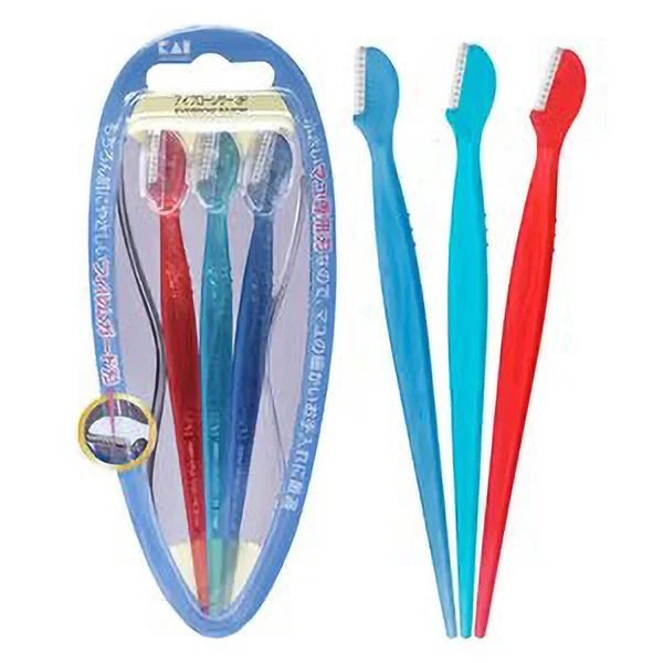 Kai Eyebrow Razor for women, 3 Count, Pack of 1