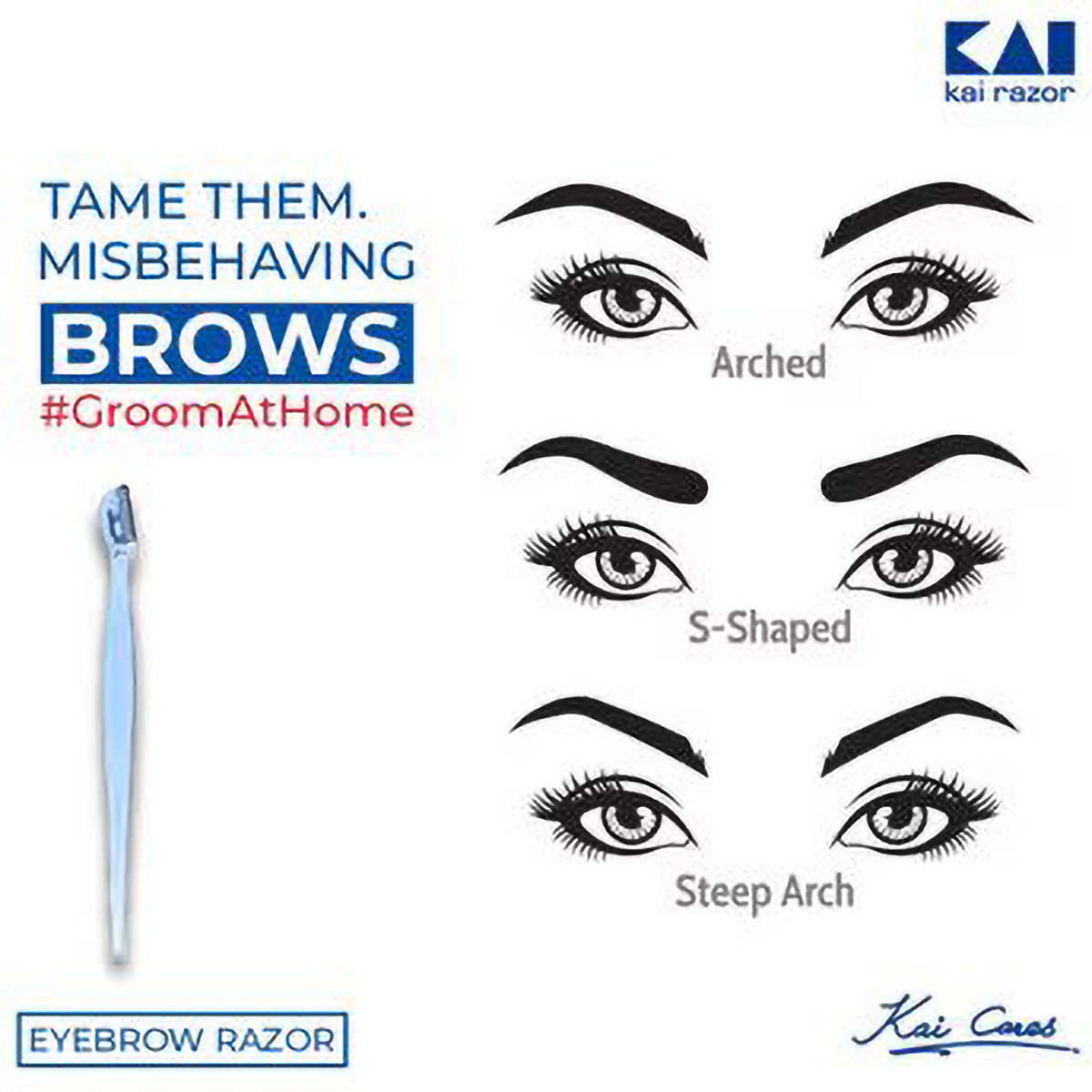 Kai Eyebrow Razor for women, 3 Count, Pack of 1 Kai Eyebrow Razor for women, 3 Count, Pack of 1