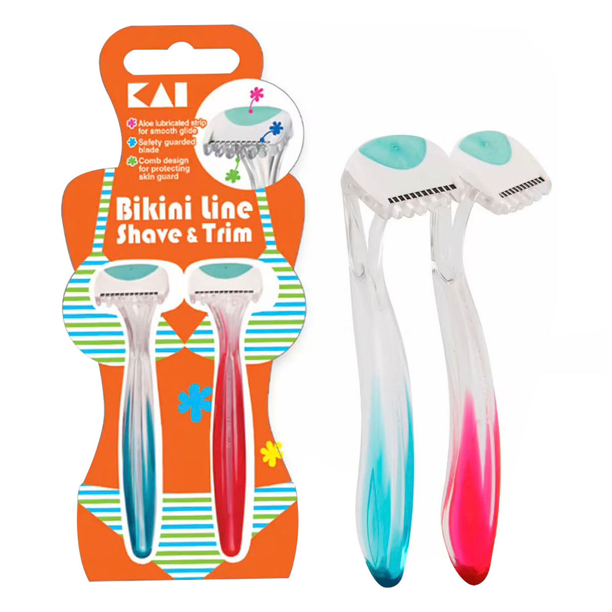 Kai Bikini Line Shave & Trim Women Razor, 2 Count, Pack of 1 Kai Bikini Line Shave & Trim Women Razor, 2 Count, Pack of 1