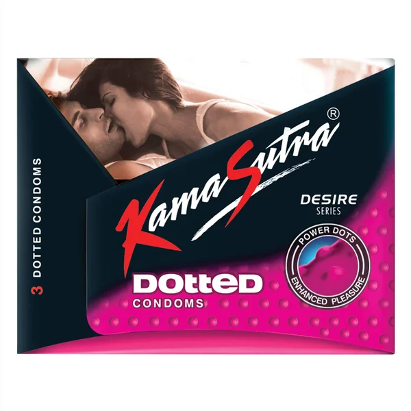 Kamasutra Dotted Condoms, 3 Count, Pack of 1