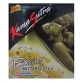 Kamasutra Excite Butterscotch Condoms, 3 Count, Pack of 1