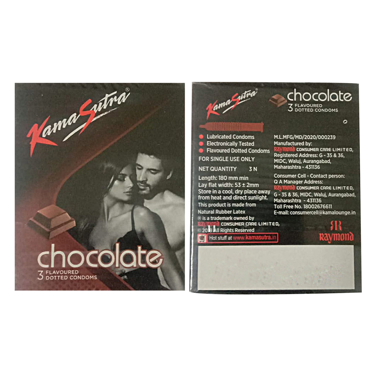 Kamasutra Chocolate Flavour Condoms, 3 Count, Pack of 1 Kamasutra Chocolate Flavour Condoms, 3 Count, Pack of 1