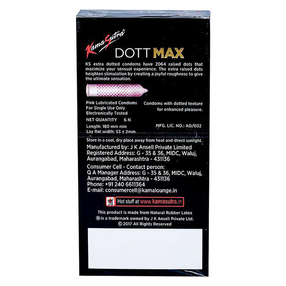Kamasutra Dottmax Condoms, 6 Count, Pack of 1 Kamasutra Dottmax Condoms, 6 Count, Pack of 1