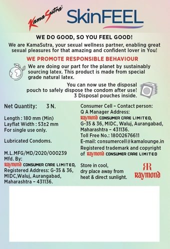 Kamasutra Skinfeel Condoms, 3 Count, Pack of 1 Kamasutra Skinfeel Condoms, 3 Count, Pack of 1