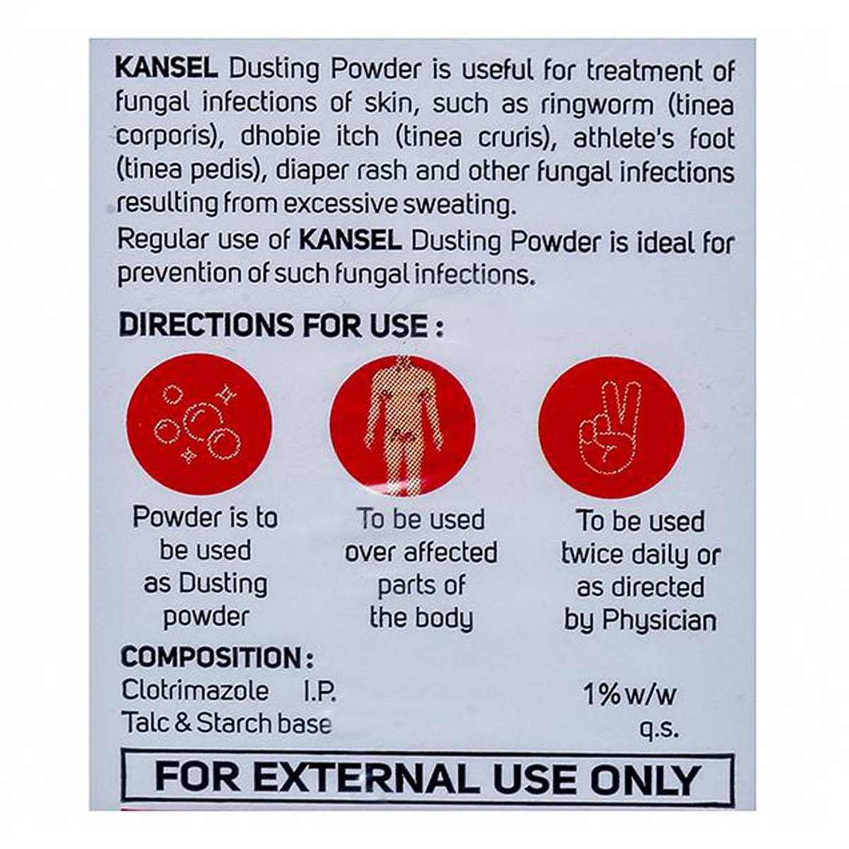Kansel Dusting Powder 100 gm, Pack of 1 Powder Kansel Dusting Powder 100 gm, Pack of 1 Powder