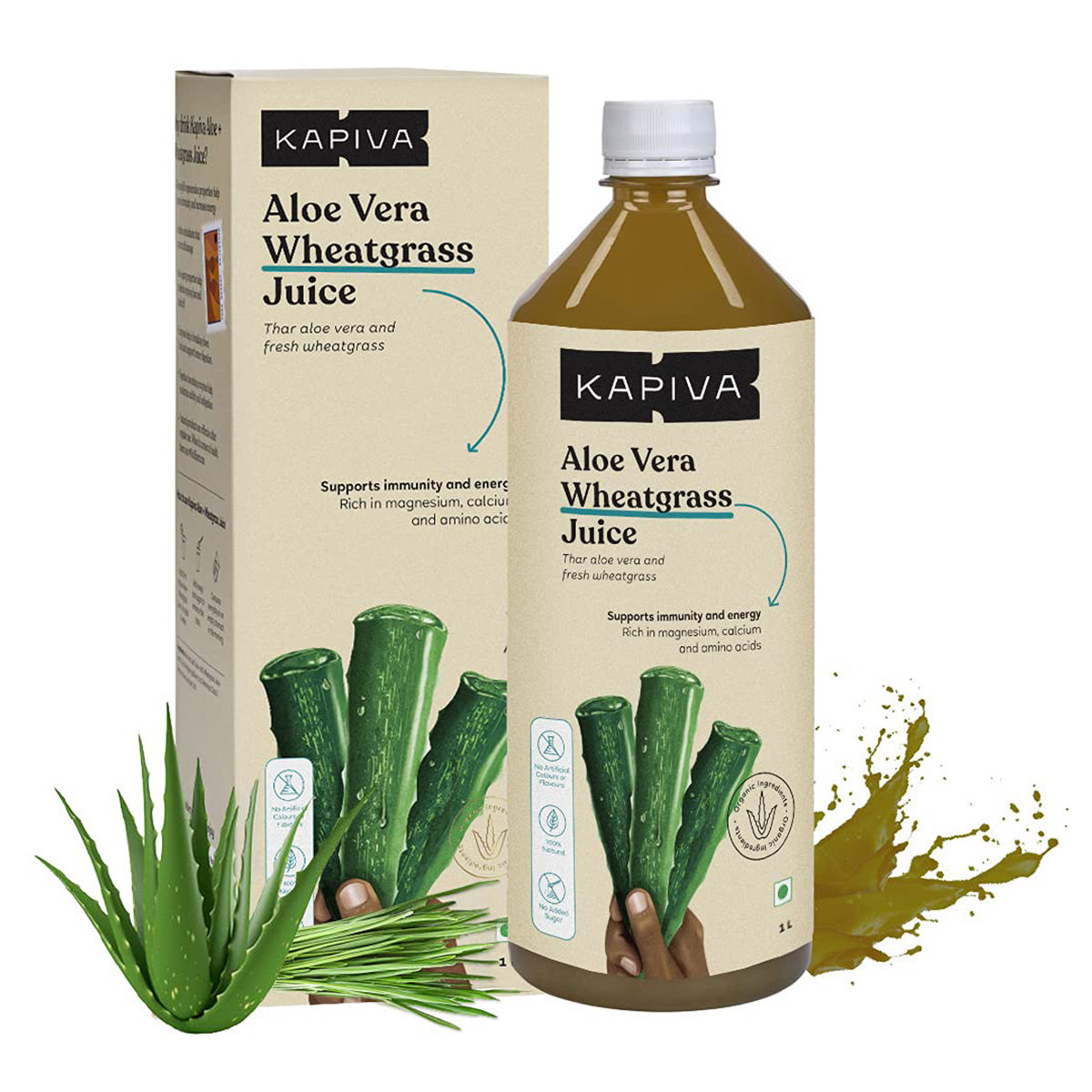 Kapiva Aloe Vera Wheatgrass Juice, 1 L, Pack of 1 Kapiva Aloe Vera Wheatgrass Juice, 1 L, Pack of 1