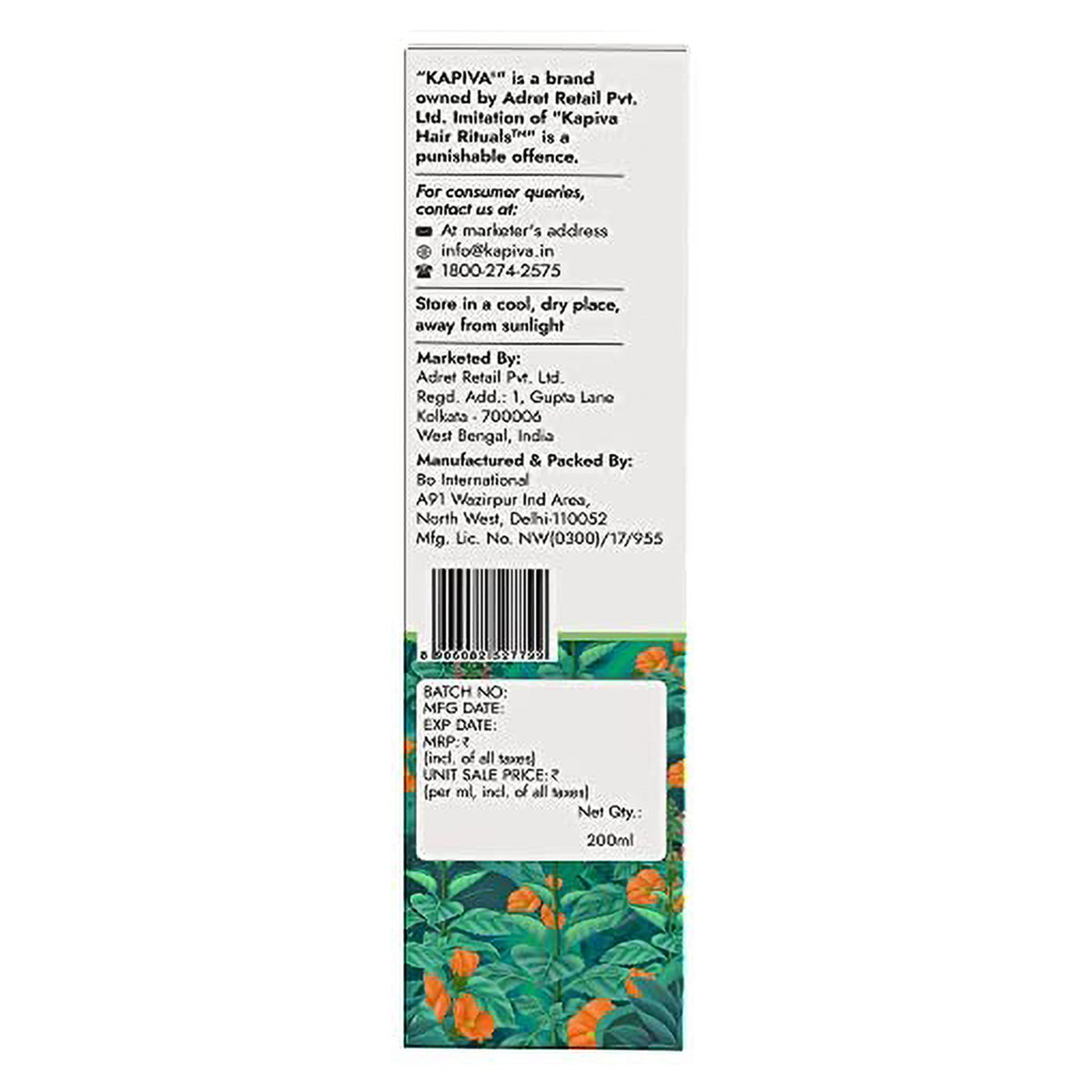 Kapiva Hair Rituals Tulsi Anti Hairfall Oil, 200 ml, Pack of 1 Kapiva Hair Rituals Tulsi Anti Hairfall Oil, 200 ml, Pack of 1