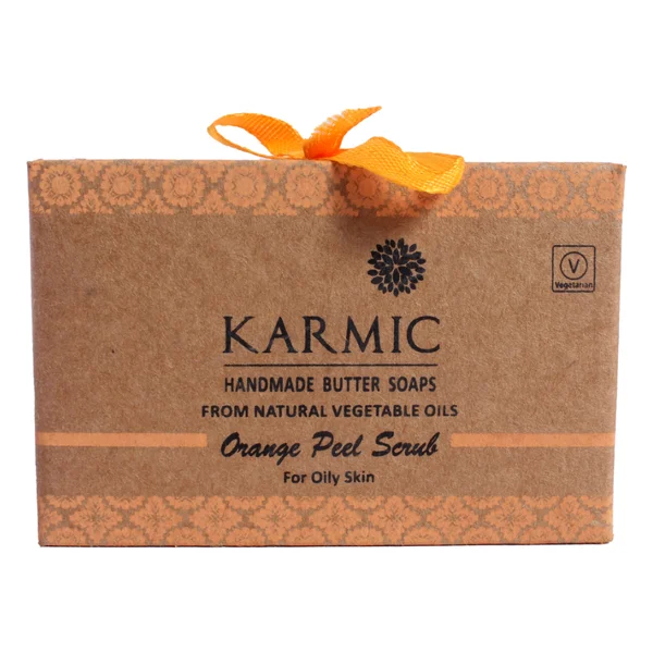 Karmic Handmade Orange Peel Butter Soap 125 gm | Gentle Cleansing &amp; Exfoliation | Refreshes &amp; Nourishes Skin | For Oily Skin, Pack of 1