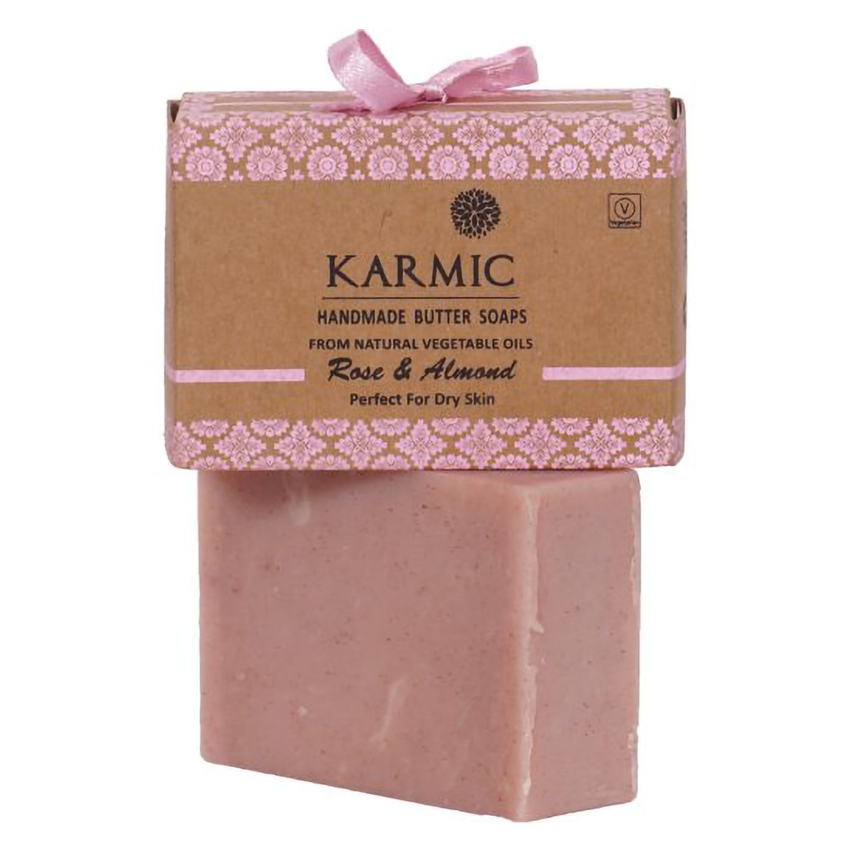 Karmic Handmade Rose & Almond Butter Soap 125 gm | Gently Cleanses & Exfoliates | Nourishes, Moisturises & Soothes | For Dry Skin, Pack of 1 Karmic Handmade Rose & Almond Butter Soap 125 gm | Gently Cleanses & Exfoliates | Nourishes, Moisturises & Soothes | For Dry Skin, Pack of 1