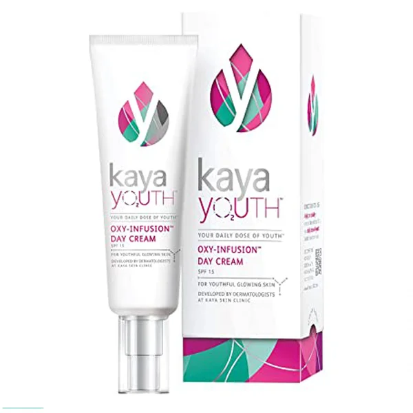 Kaya Youth Oxy-Infusion Day Cream 50 gm | SPF 15 | Boost Skin Oxygen | For Youthful Glowing Skin, Pack of 1