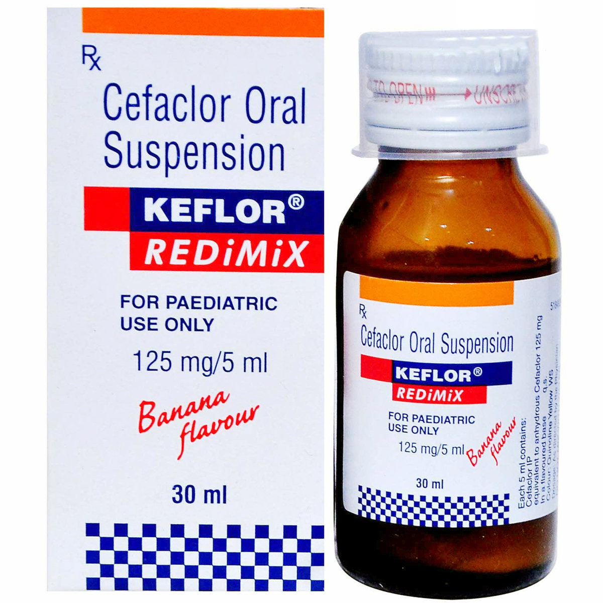 Keflor Redimix Banana Flavour Suspension 30 ml, Pack of 1 Suspension Keflor Redimix Banana Flavour Suspension 30 ml, Pack of 1 Suspension
