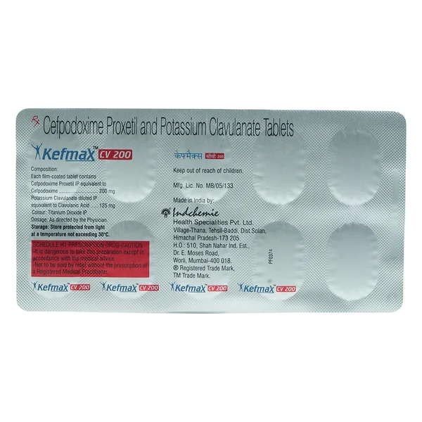 Kefmax CV 200 mg Tablet 10's, Pack of 10 TABLETS