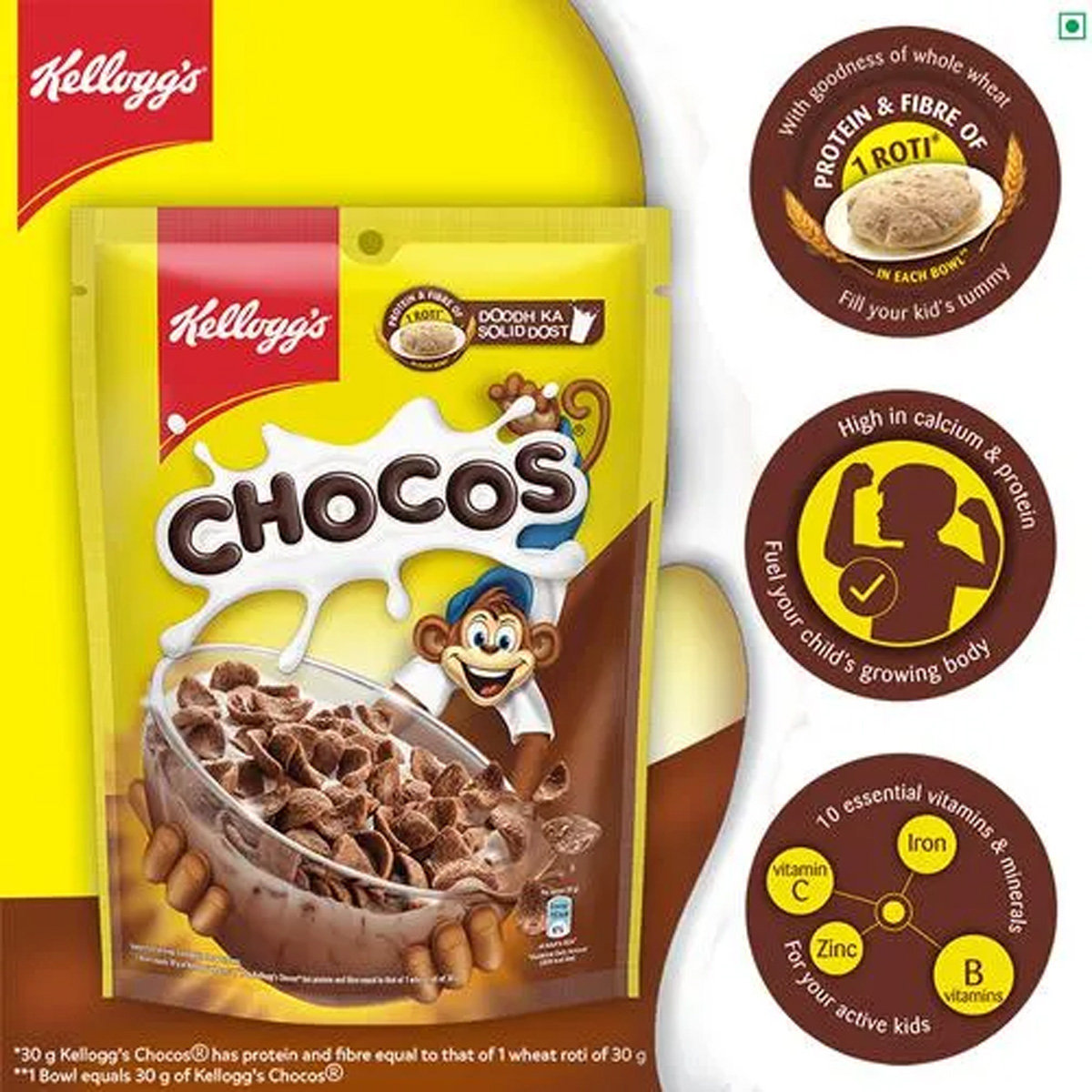 Kellogg's Chocos Flakes, 250 gm, Pack of 1 Kellogg's Chocos Flakes, 250 gm, Pack of 1