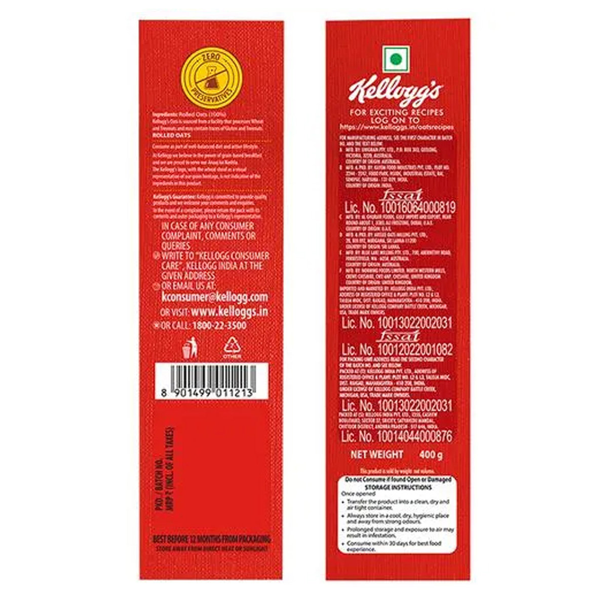 Kellogg's Oats, 400 gm, Pack of 1 Kellogg's Oats, 400 gm, Pack of 1