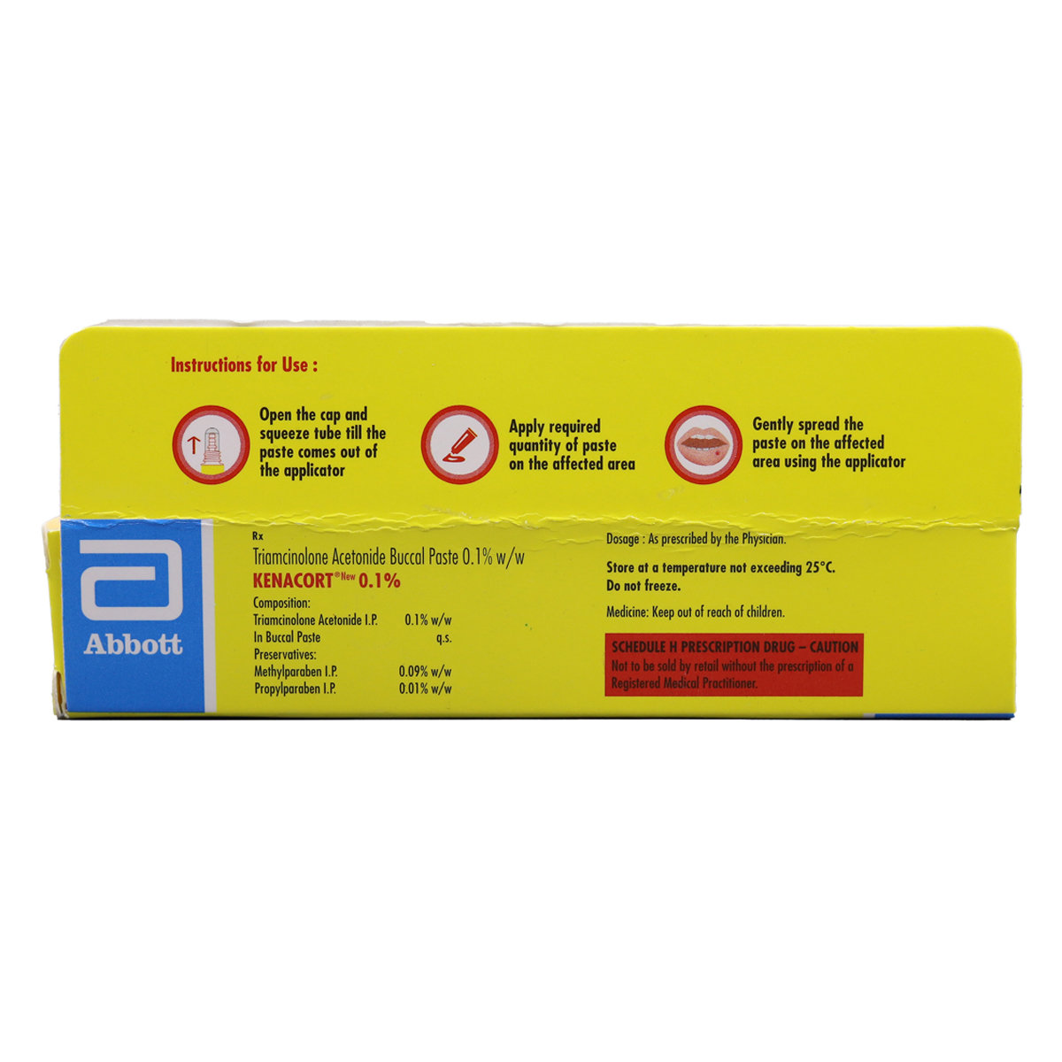 Kenacort New 0.1% Mouth Ulcers Paste 7.5 gm, Pack of 1 Paste Kenacort New 0.1% Mouth Ulcers Paste 7.5 gm, Pack of 1 Paste