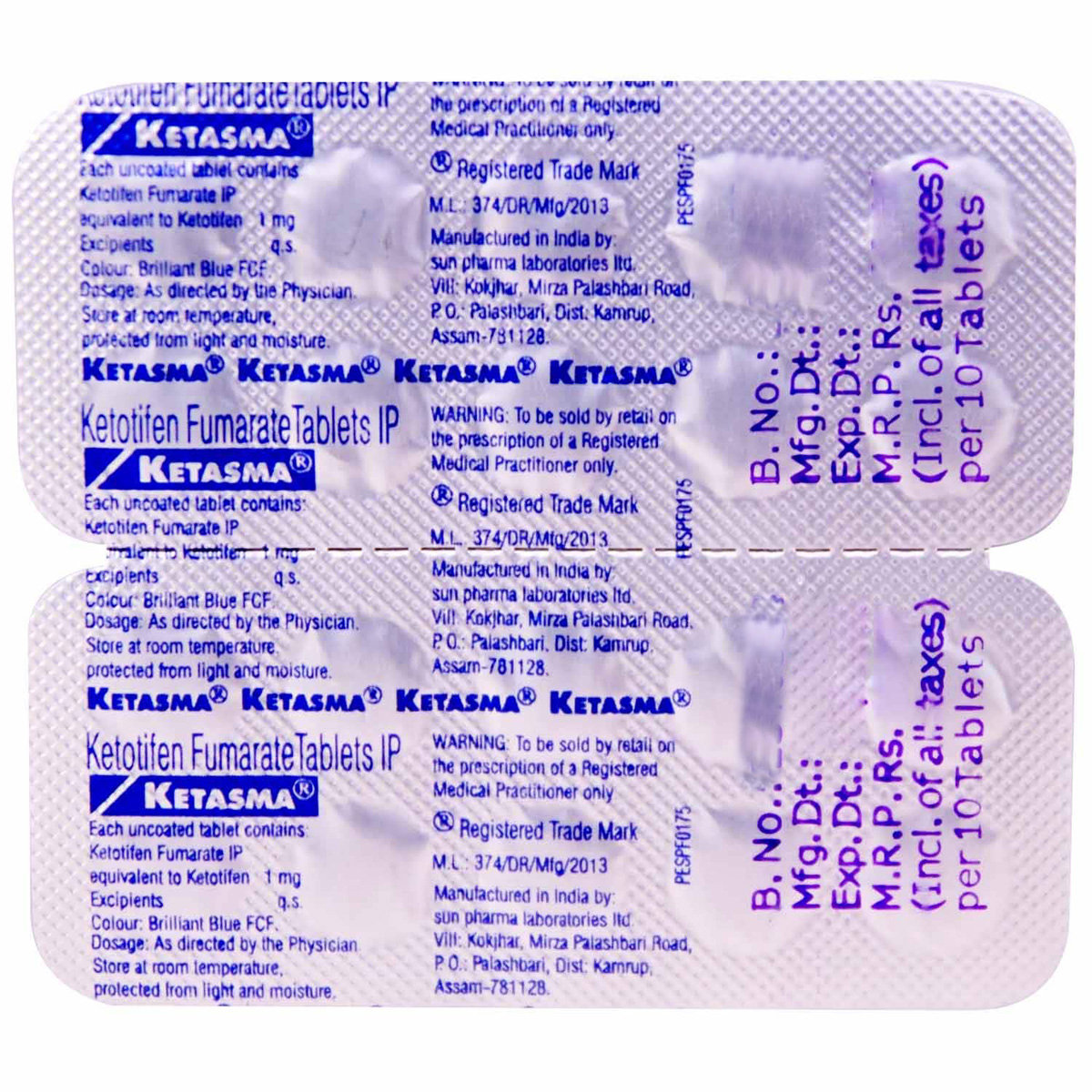 Ketasma Tablet 10's, Pack of 10 TABLETS Ketasma Tablet 10's, Pack of 10 TABLETS
