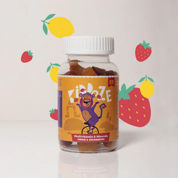 Kiddoze Multivitamins &amp; Minerals Lemon &amp; Strawberry Gummies, 60 Count, Pack of 1