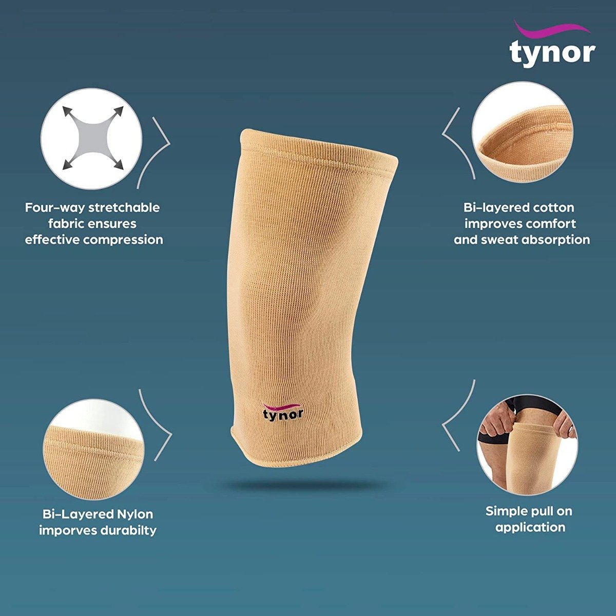 Tynor Knee Cap Large, 1 Pair, Pack of 1 Tynor Knee Cap Large, 1 Pair, Pack of 1
