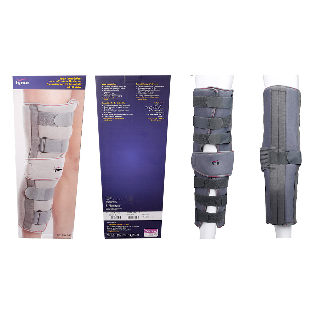 Tynor Knee Immobiliser Large, 1 Count, Pack of 1 Tynor Knee Immobiliser Large, 1 Count, Pack of 1