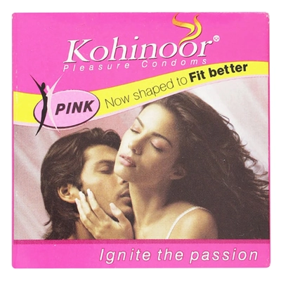 Kohinoor Pink Condoms, 3 Count, Pack of 1