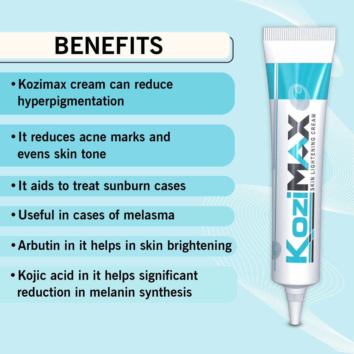 Kozimax Skin Lightening Cream 9 gm, Pack of 1 Kozimax Skin Lightening Cream 9 gm, Pack of 1