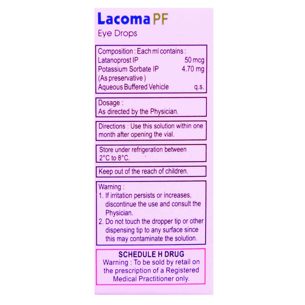 Lacoma PF Eye Drops 2.5 ml, Pack of 1 EYE DROPS Lacoma PF Eye Drops 2.5 ml, Pack of 1 EYE DROPS