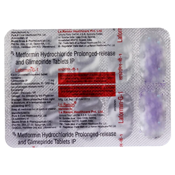 Laformin-G-1 Tablet 10's, Pack of 10 TabletS