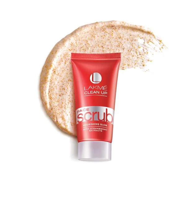 Lakme Strawberry Cleanup Face Scrub 100 gm | With Strawberry Extract | For Nourishing Glow, Pack of 1
